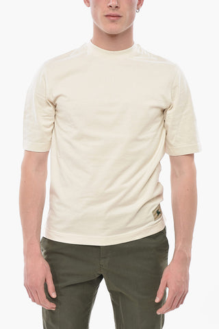 Baumwoll-T-Shirt mit Rundhalsausschnitt in Uni