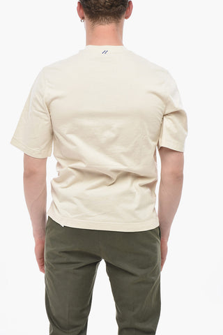 Baumwoll-T-Shirt mit Rundhalsausschnitt in Uni