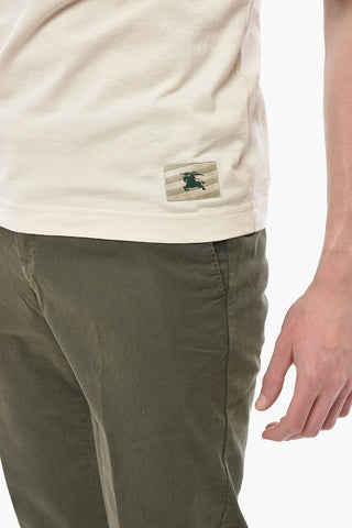 Baumwoll-T-Shirt mit Rundhalsausschnitt in Uni