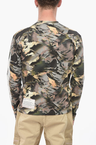 Cotton Camouflage Crewneck T-Shirt FLAMING