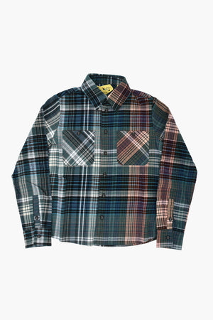 Plaid Flannel Shirt with Arrow Print