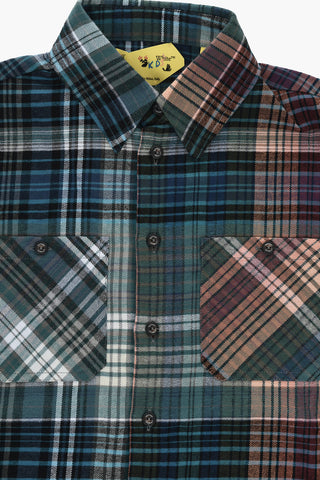 Plaid Flannel Shirt with Arrow Print