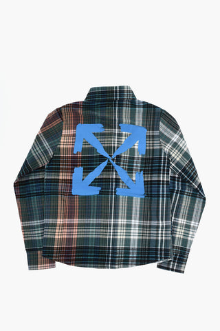 Plaid Flannel Shirt with Arrow Print