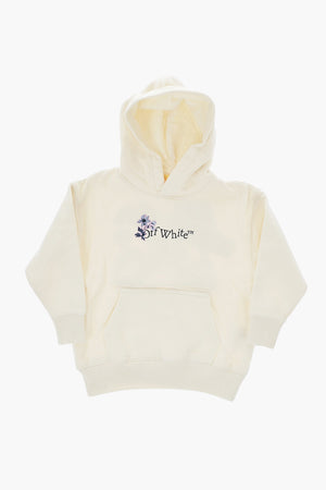 Solid-Color Hoodie with Floral Logo