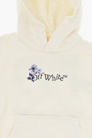 Solid-Color Hoodie with Floral Logo