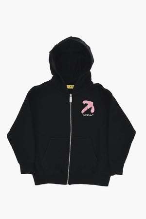 Sweatshirt aus Baumwolle mit Reißverschluss und Kapuze