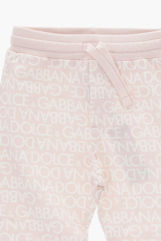 Joggers in Cotone Garzato con Logo All-Over