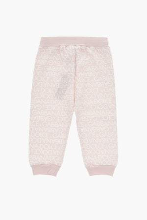 Joggers in Cotone Garzato con Logo All-Over