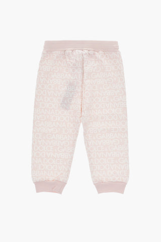 Joggers in Cotone Garzato con Logo All-Over