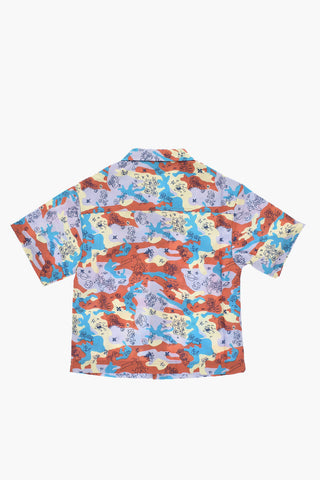 Short-Sleeve Printed Shirt with Pocket