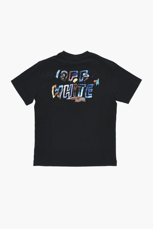 T-Shirt Girocollo in Jersey di Cotone con Stampa Effetto Watercolor