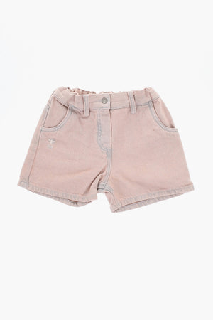 Cotton Shorts with Side Logo Embroidery