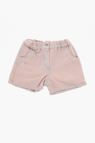 Cotton Shorts with Side Logo Embroidery