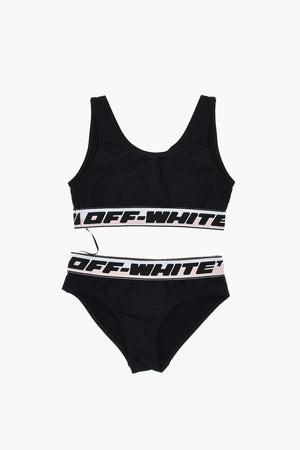 Solid-Color Bikini with Logo Band