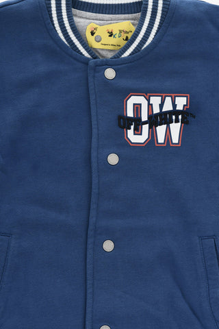 Bomberjacke im Varsity‑Stil mit Druckknöpfen und Logo