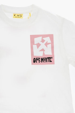 Cotton Crewneck T-Shirt With Side Logo