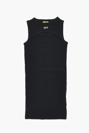 Geripptes Kleid mit Cut-Out-Detail