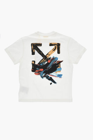 Cotton Crewneck T-Shirt With Large Back Print