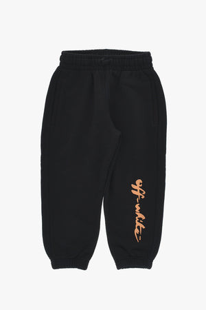 Brushed Cotton Joggers with Printed Logo