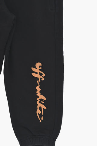Brushed Cotton Joggers with Printed Logo
