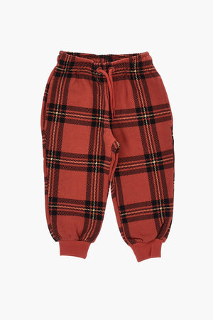 Baumwollfleece-Joggers mit Tartanmuster