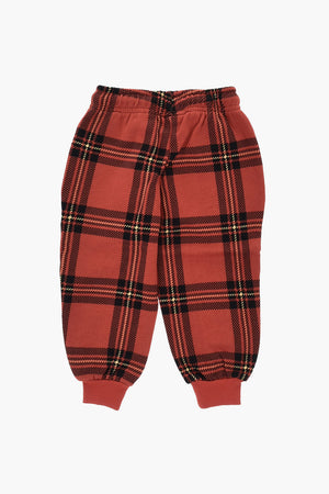 Baumwollfleece-Joggers mit Tartanmuster