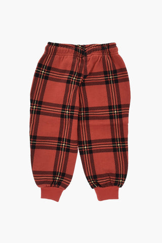 Baumwollfleece-Joggers mit Tartanmuster