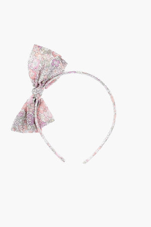 Floral-Print Headband with Bow