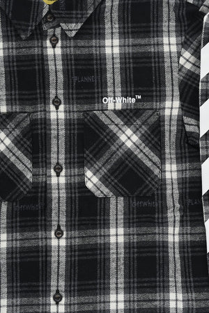 Camicia in Flanella a Fantasia Tartan con Doppio Taschino