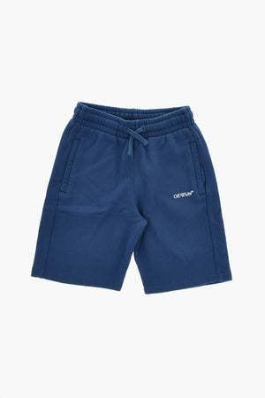 Shorts in Felpa a Tinta Unita con Elastico in Vita