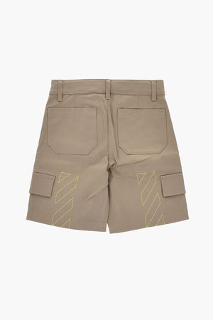 Shorts in Cotone Stretch con Logo Ricamato
