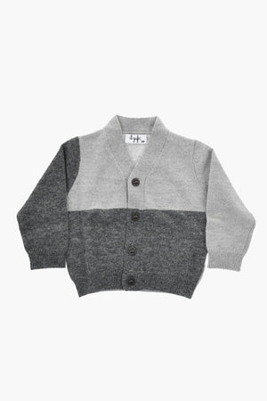 Two-Tone Virgin Wool Cardigan