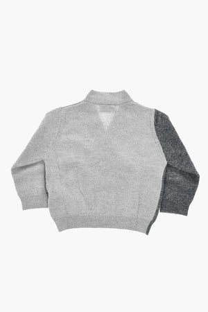 Two-Tone Virgin Wool Cardigan