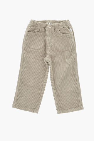 Pantaloni in Velour a Coste con Elastico in Vita