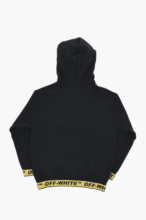 Brushed Cotton Sweatshirt with Contrasting Logo Bands