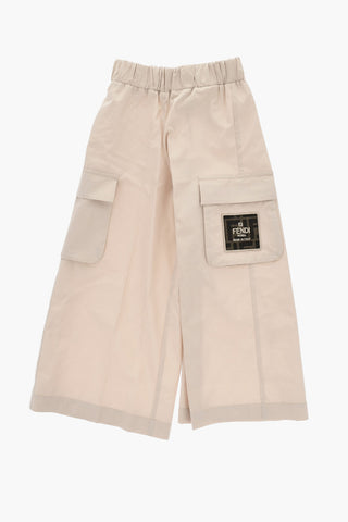 Pantaloni Cargo in Cotone Leggero con Elastico in Vita