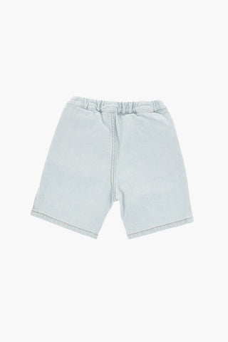 Shorts in Denim con Elastico in Vita