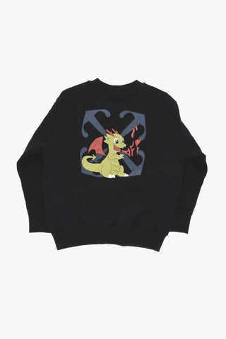 Cotton Crew-Neck Sweatshirt with Print