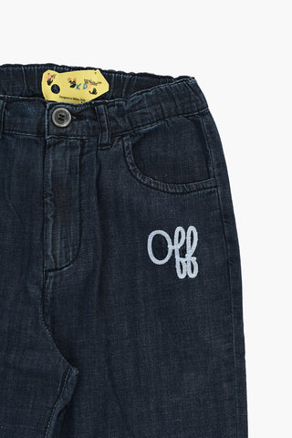Stretch Jeans SCRIPT TYPE With Off Embroidery