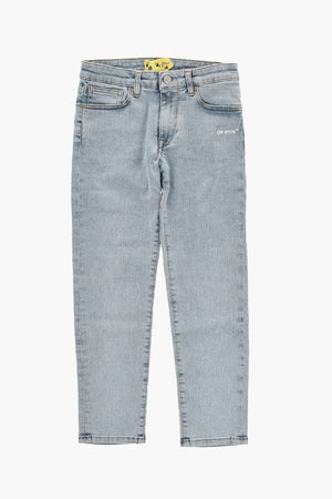 Stretch-Denim-Jeans mit aufgedrucktem Logo
