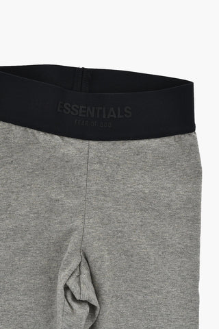 ESSENTIALS Stretch Cotton Leggings With Logo Elastic Band
