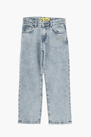 Jeans BOOKISH Stonewashed con Stampa Sul Retro