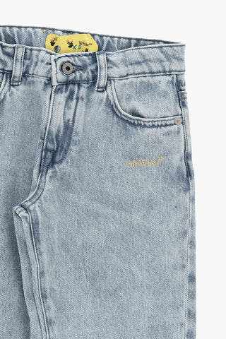 Jeans BOOKISH Stonewashed con Stampa Sul Retro