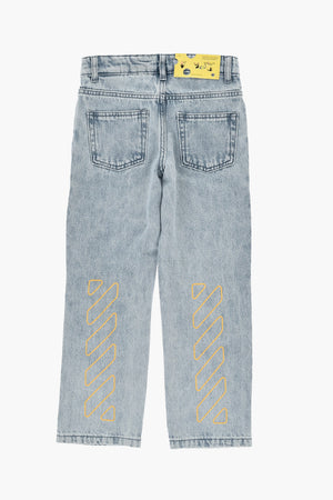 Stonewashed Jeans BOOKISH With Print On Back