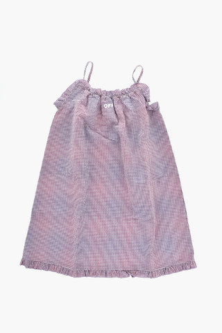 Vestito Svasato in Cotone Seersucker a Quadretti