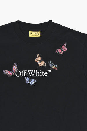Cotton Crewneck T-Shirt BOOKISH with Butterfly Print