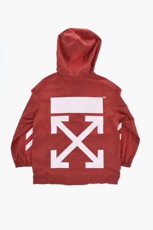 Einfarbige Windjacke mit Kontrastdetails