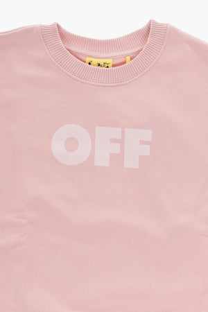 Brushed Cotton Crewneck Sweatshirt With Printed Logo