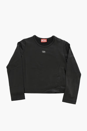 Crewneck T-Shirt TAKKY With Long Sleeves And Silver Oval-D Logo