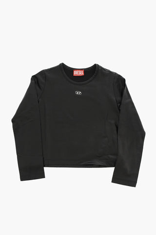 Crewneck T-Shirt TAKKY With Long Sleeves And Silver Oval-D Logo